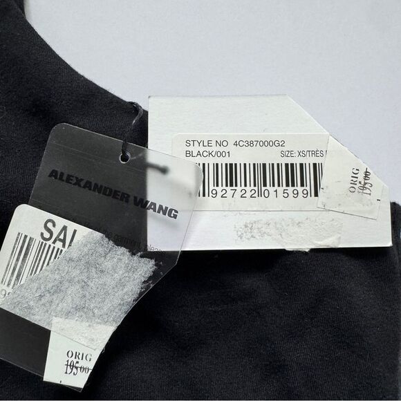 Alexander Wang T Black Compact Jersey Bodysuit Size X-Small NWT - Picture 4 of 7